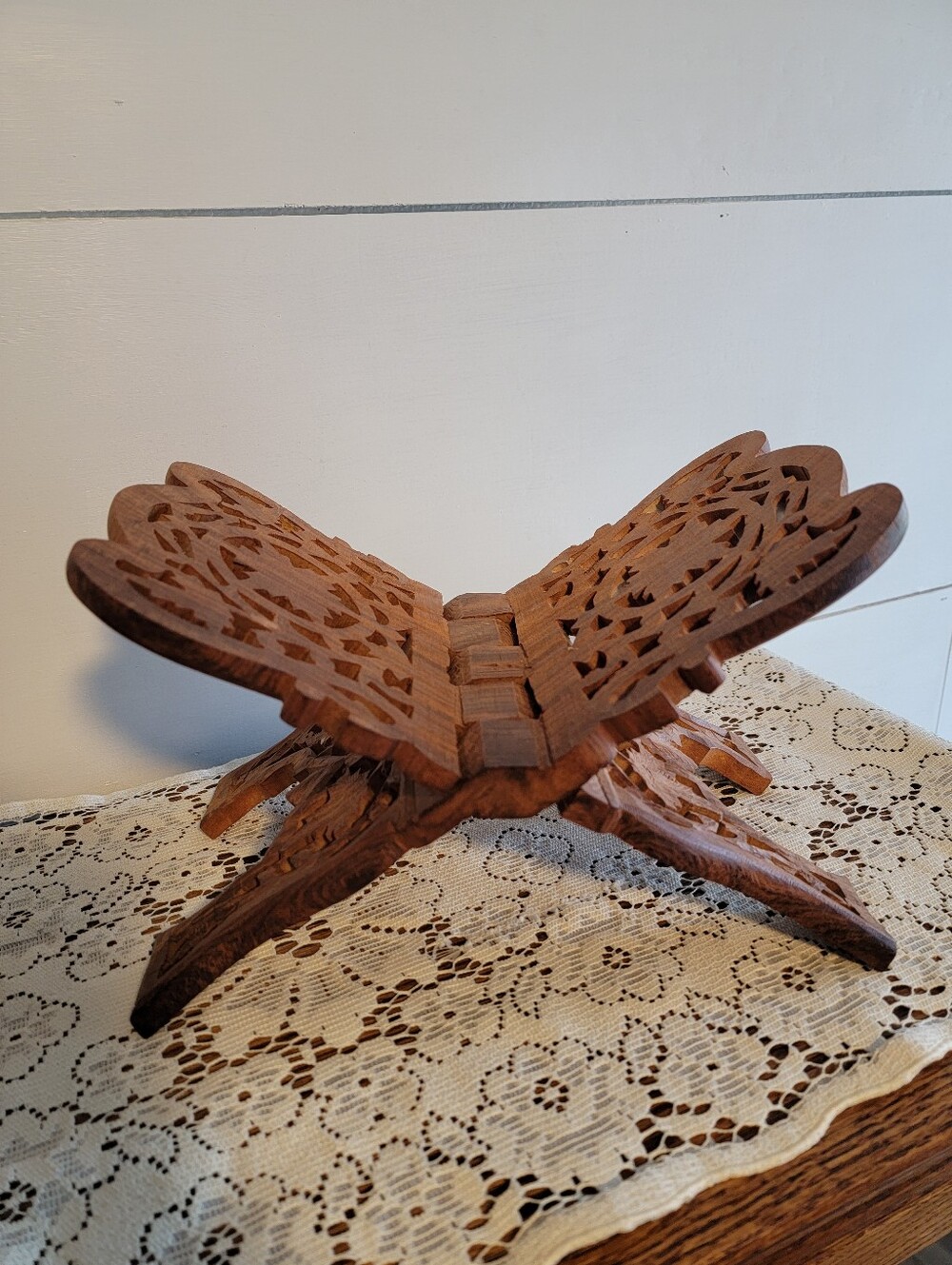 Vintage Sheesham Hand-Carved Book Holder/Rehal - Picture 2 of 6
